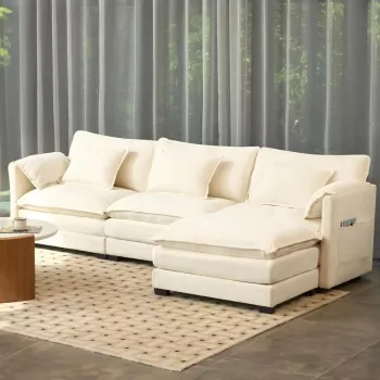 112-Inch L-Shaped Convertible Sectional With Storage