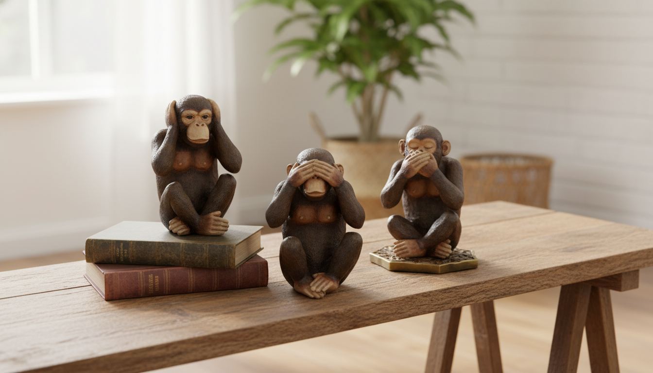 Charming Resin Monkey Statue for Shelves and Desks