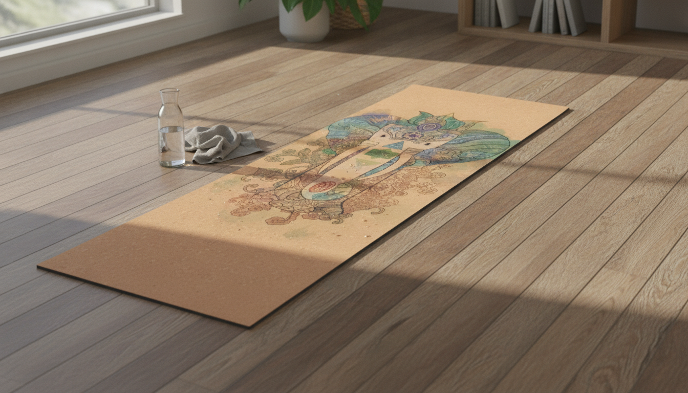 Eco Printed Cork Yoga Mat: Sweat-Ready Natural Grip