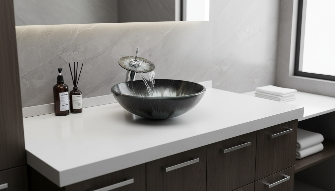 Round Tempered Glass Vessel Sink + Chrome Faucet Guide
