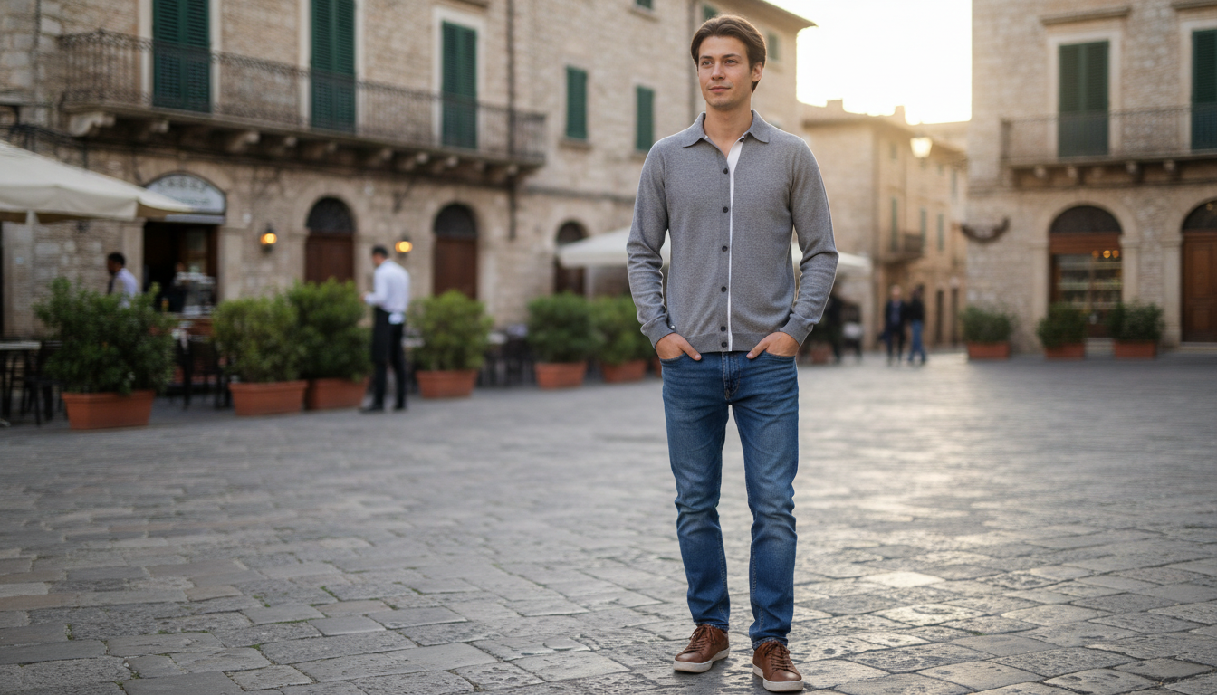 Baldinini Trend Gray Cotton Shirt: Classic Button-Up