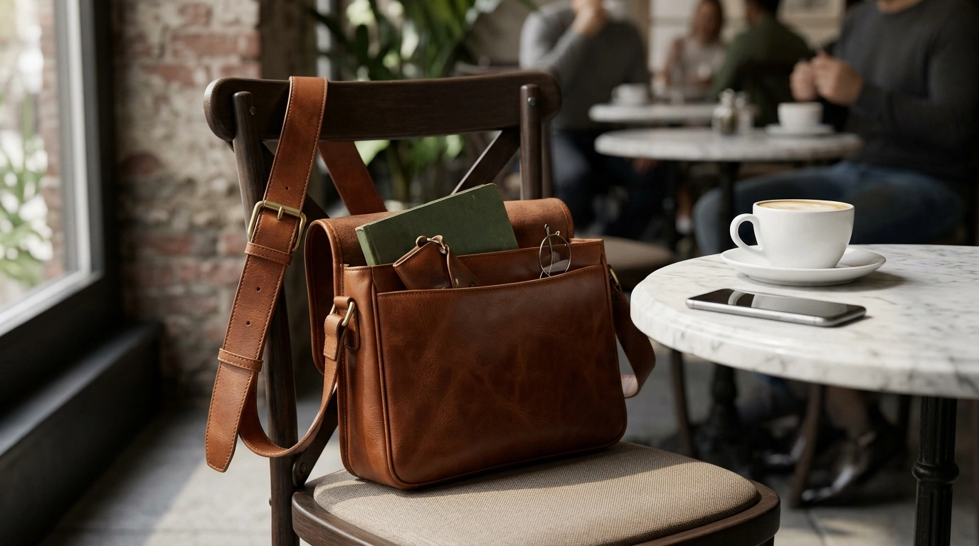 Roomy Top-Grain Cowhide Crossbody Bag for Everyday