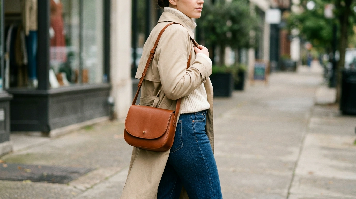 Chestnut Brown Saddle Crossbody Bag: Split Leather Guide