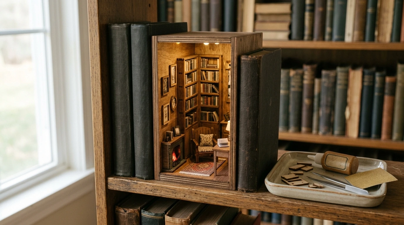 Build a Cozy Book Nook: DIY Wooden Mini House Kit