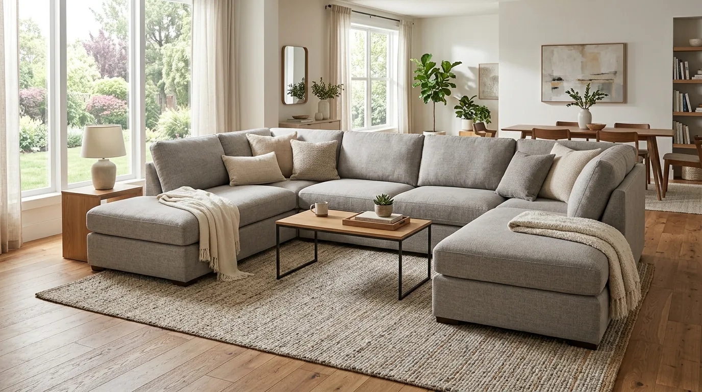 Double Chaise U-Shaped Convertible Sectional: Room Fit