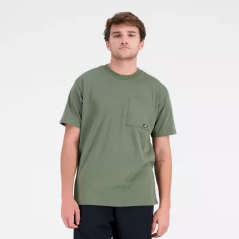 New Balance Green Pocket Tee: Soft Cotton Everyday Fit