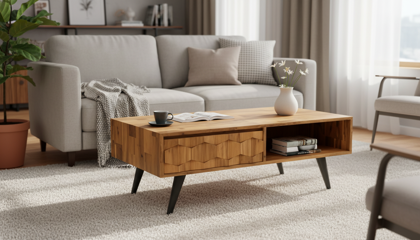 Style a Wooden Coffee Table: Simple Layering Tips